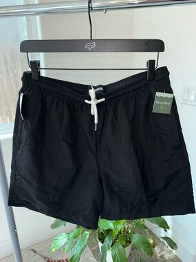Tilly’s RSQ Black 6” Shorts with White Drawstring